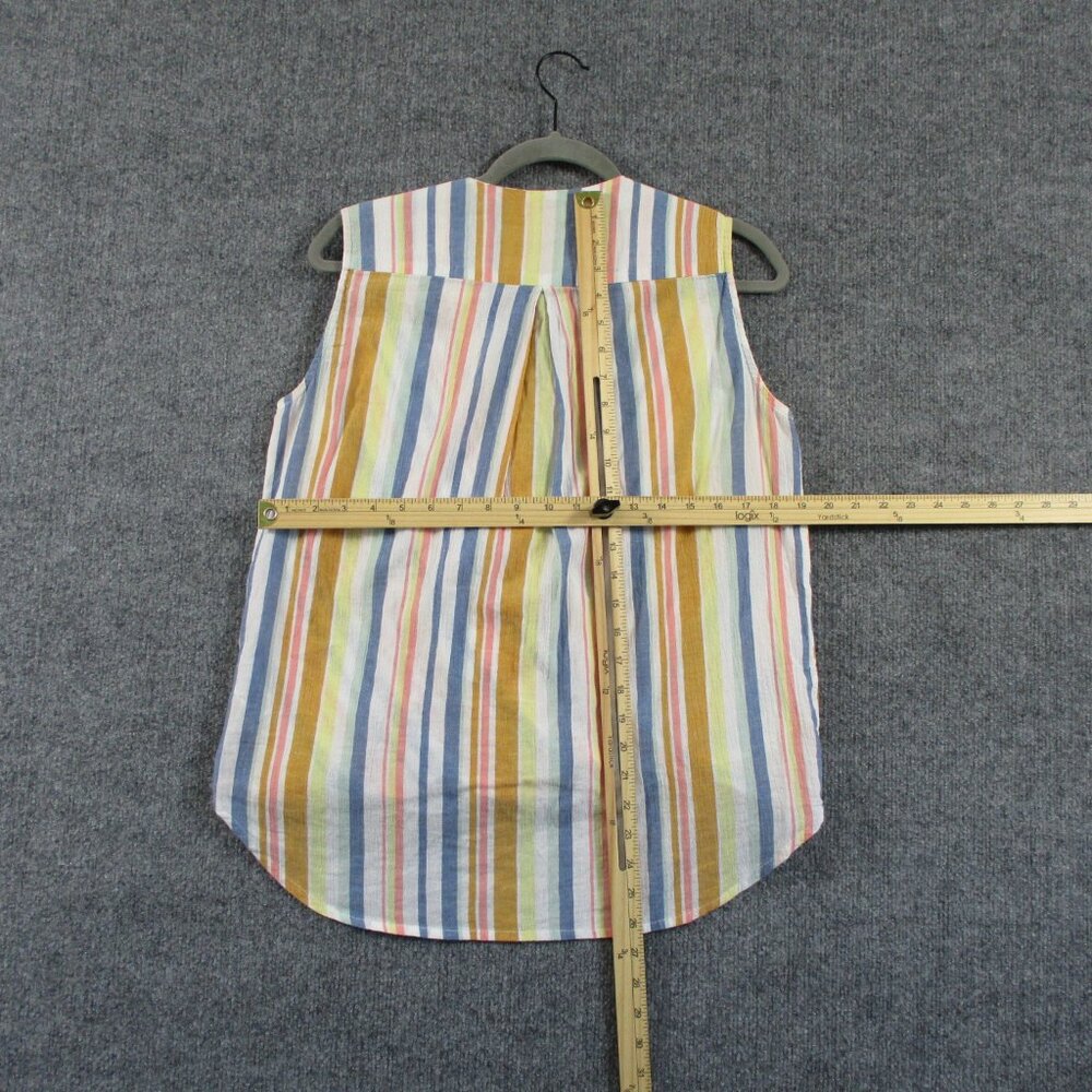 Kut From The Kloth Womens S Yellow Pink Striped Tunic Summer Surplice Blouse - Picture 8 of 11